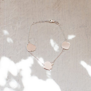 Pulsera de plata .925 de uno a tres dijes de 1.5cm